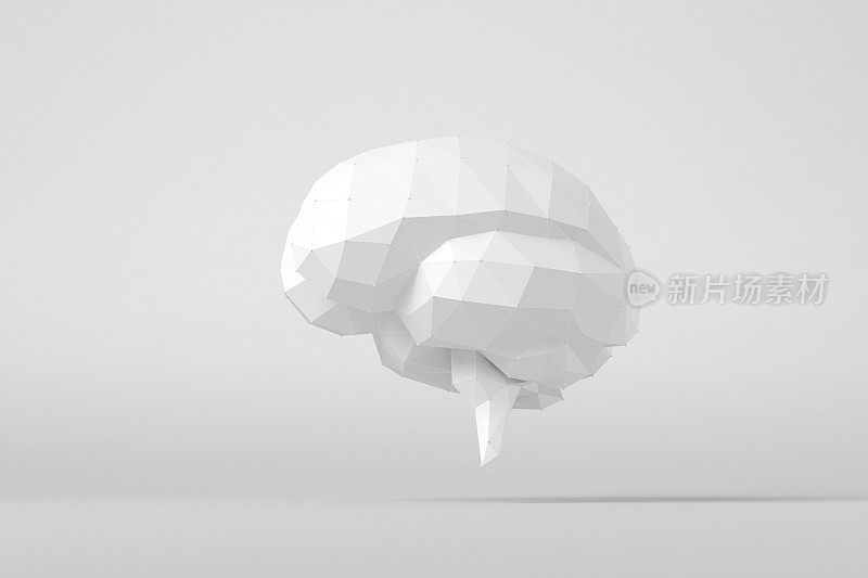 数字大脑。概念人工智能- 3D渲染